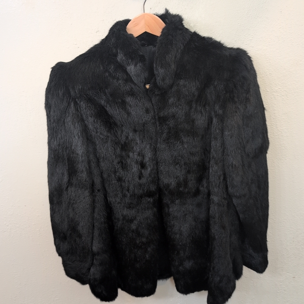 Elegant Black Faux Fur Jacket